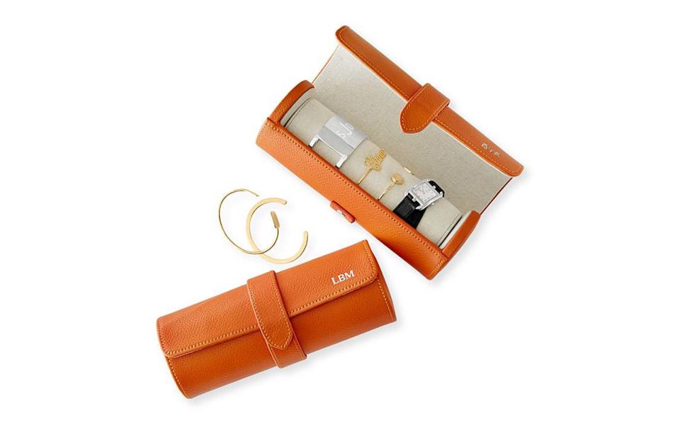 Mark & Graham Travel Jewelry Roll in Orange