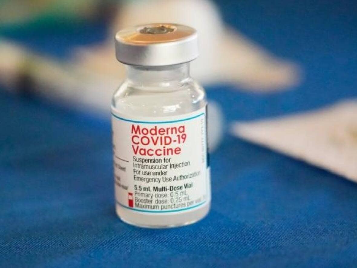 Moderna's updated COVID-19 vaccine is a combination of two strains, also known as a bivalent vaccine. It is the first COVID-19 vaccine available in Canada that targets both the original virus and the Omicron variant BA.1 that emerged late last year. (Rogelio V. Solis/The Associated Press - image credit)