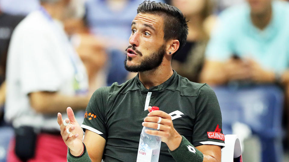 Damir Dzumhur (pictured) getting frustrated at the Australian Open.