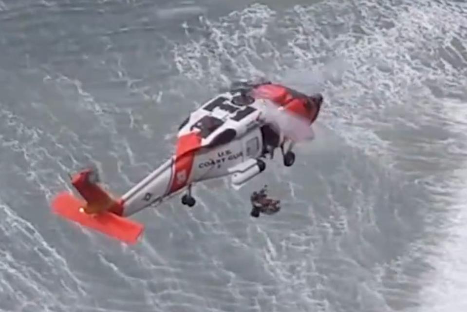 <p>USCG Pacific Northwest</p> The Coast Guard rescued a dog that fell off an Oregon cliff on Jan. 1, 2024