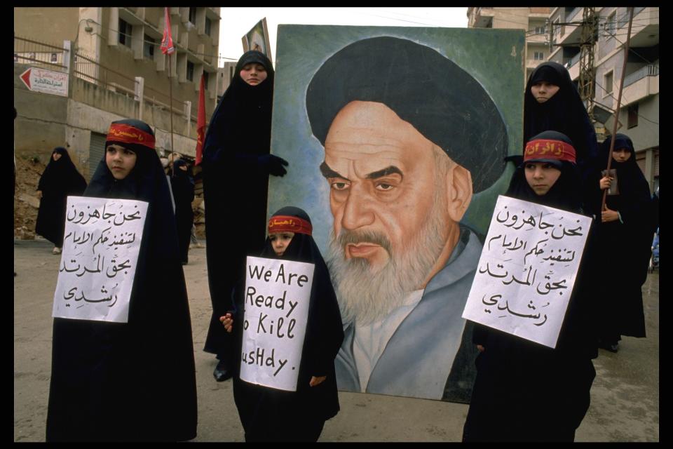 Demonstrations against Salman Rushdie in Beirut.