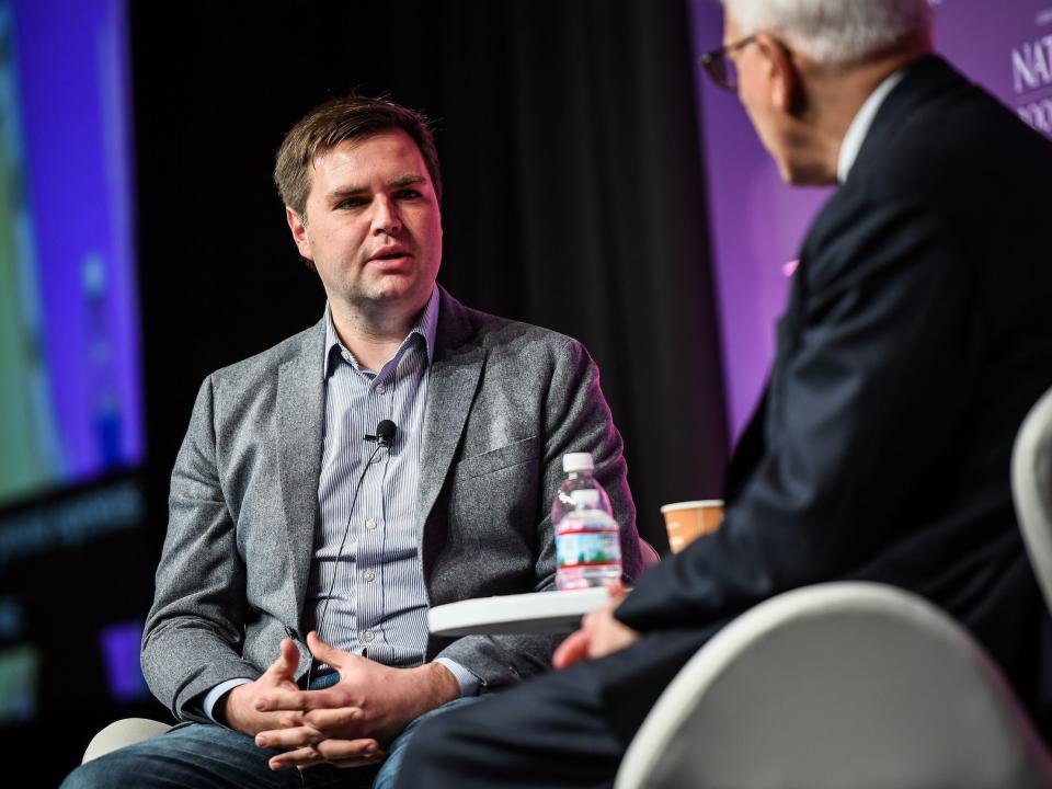 JD Vance during an interview at the National Book Festival in 2017.