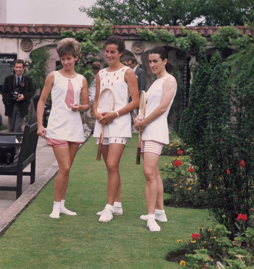 From left, Virginia Wade, Lorna Greville-Collins, and Marlys Burel. (Photo: George Freston/Fox Photos/Getty Images)