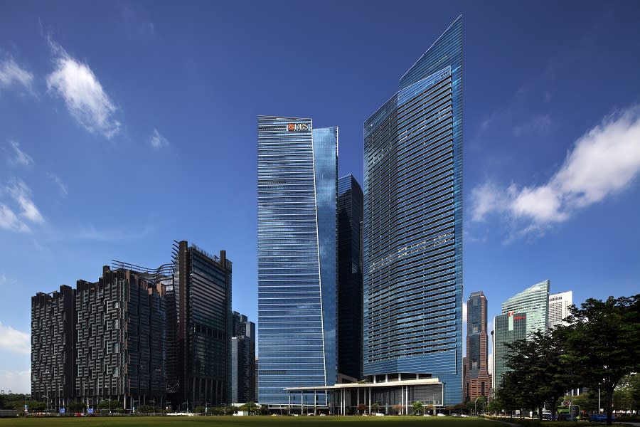 Exterior of Marina One and Marina Bay Financial Centre