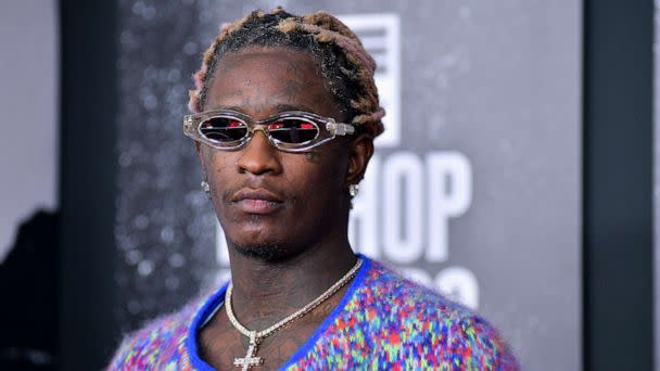 PHOTO: Young Thug attends the 2021 BET Hip Hop Awards at Cobb Energy Performing Arts Center on Oct. 1, 2021 in Atlanta. (Derek White/WireImage/Getty Images)