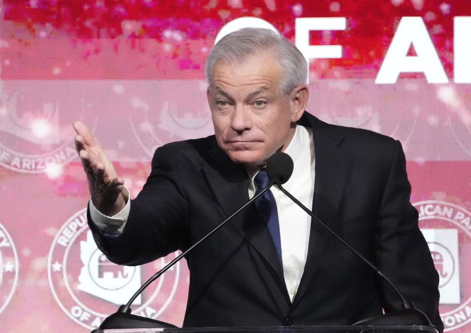 David Schweikert speaks during an Arizona Republican election night gathering at Scottsdale Resort on Nov. 8, 2022.