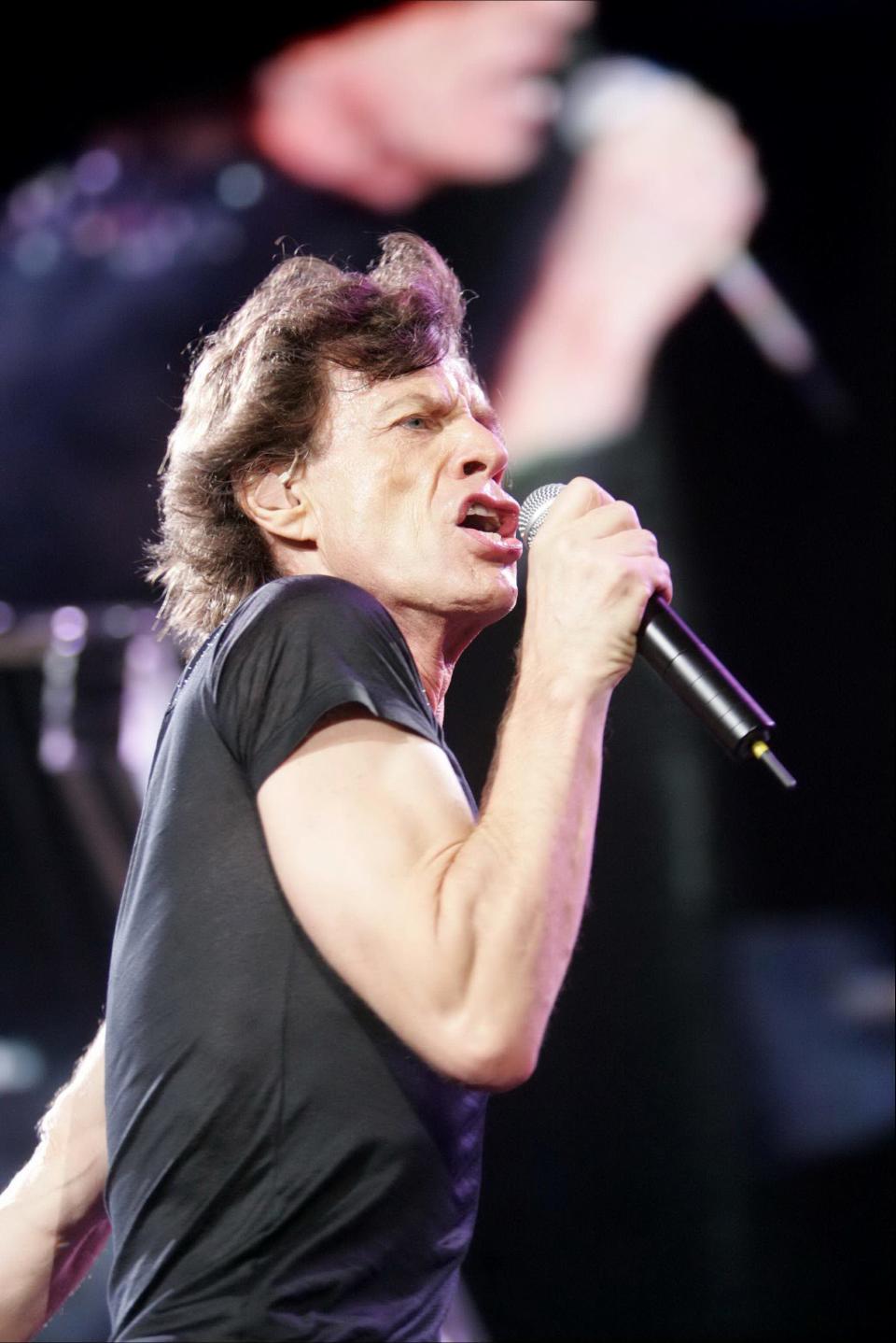 Mick Jagger and the Rolling Stones perform in 2005 at Giants Stadium in East Rutherford.