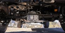<p>Ford says the Bronco Raptor's track is 9.8 inches wider than the base Bronco's. That's in part because of the upgraded heavy-duty Dana 50 solid rear axle and Dana 44 front axles with upgraded half-shafts. </p>