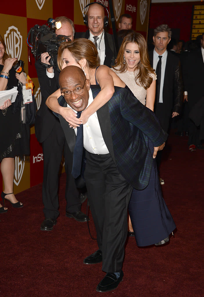 Al Roker, Giada De Laurentiis and Maria Menounos attend the 14th Annual Warner Bros. And InStyle Golden Globe Awards After Party held at the Oasis Courtyard at the Beverly Hilton Hotel on January 13, 2013 in Beverly Hills, California.