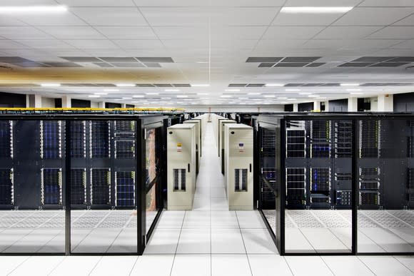 Room full of computer servers