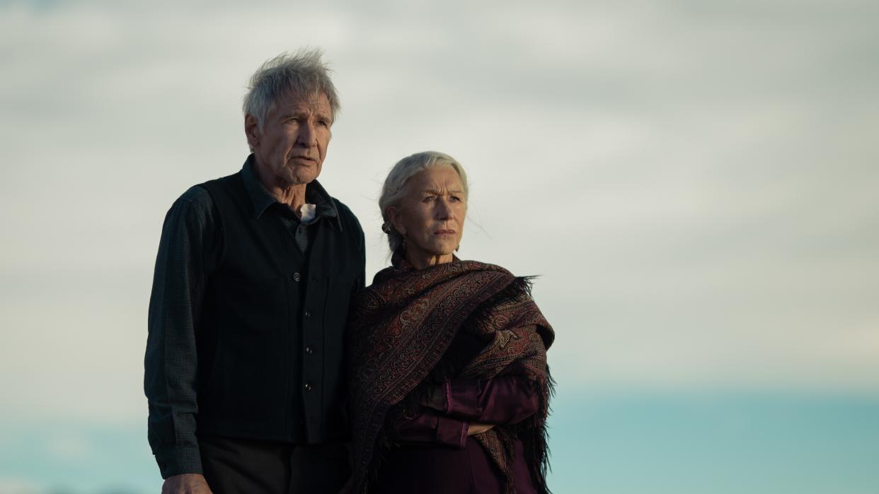  Harrison Ford stands next to Helen Mirren in 1923. 