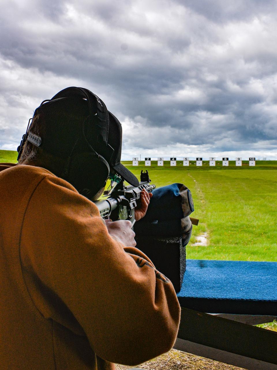 A competitor takes aim downrange on Petrarca Range. The range is open most Mondays to the public