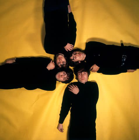 <p>Apple Corps Ltd.</p> The Beatles at a 1965 photo session.