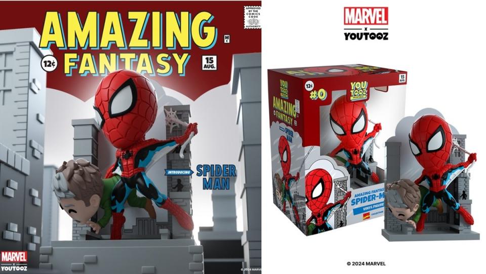 The YouTooz Spider-Man figurine based on the cover for Amazing Fantasy #15.