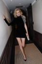 <p>A velvet-and-rhinestone Saint Laurent mini dress was the ideal look for Eva.<br><i>[Photo: Saint Laurent]</i> </p>