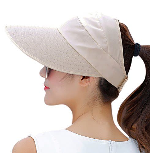 4) Wide Brim UV Protection Summer Beach Packable Visor