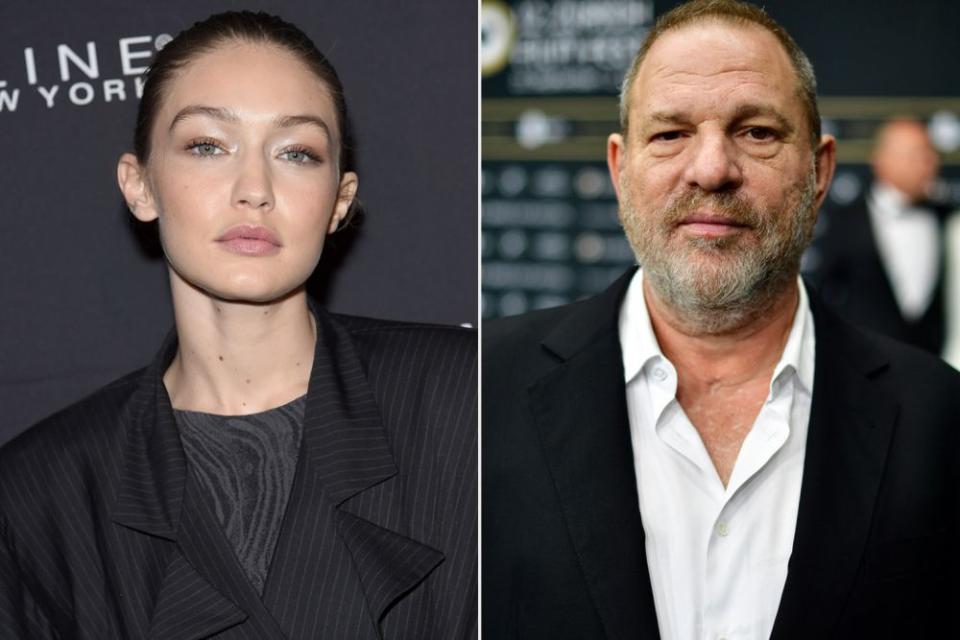 Gigi Hadid, Harvey Weinstein | Jamie McCarthy/Getty Images; Alexander Koerner/Getty Images