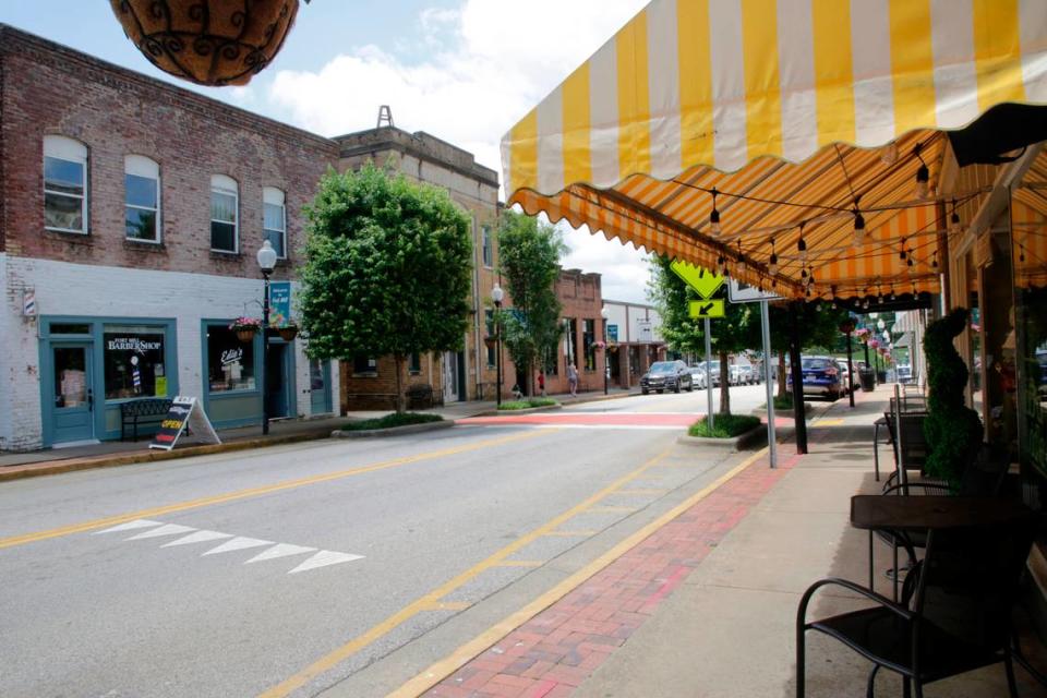 Downtown Main Street is a draw in Fort Mill, which added to its population since 2020 with more people than live in the cities of York or Lancaster.
