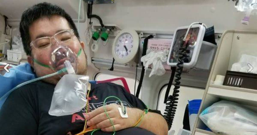 拓也哥2018年曾因呼吸困難被緊急送醫。（圖／翻攝拓也哥部落格，下同）