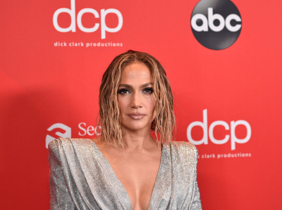 Jennifer Lopez has stripped naked to tease her new single, pictured at the 2020 American Music Awards November 22. (Getty Images)