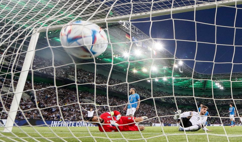 Timo Werner was among the scorers as Germany thrashed Italy (Martin Meissner/AP) (AP)