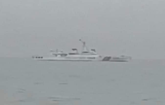 One of the fleet of four Chinese boats that entered restricted waters on Saturday