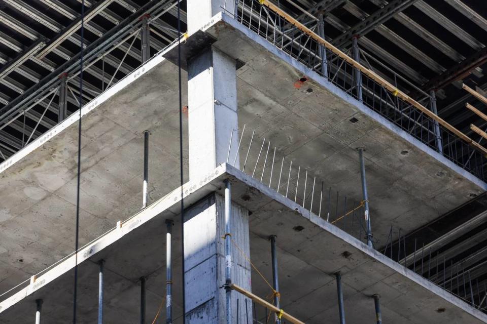 Exposed steel rods, known as rebar, could be seen at this construction site in Charlotte’s Third Ward. The rods lacked protective safety covers that are designed to prevent workers from being impaled.