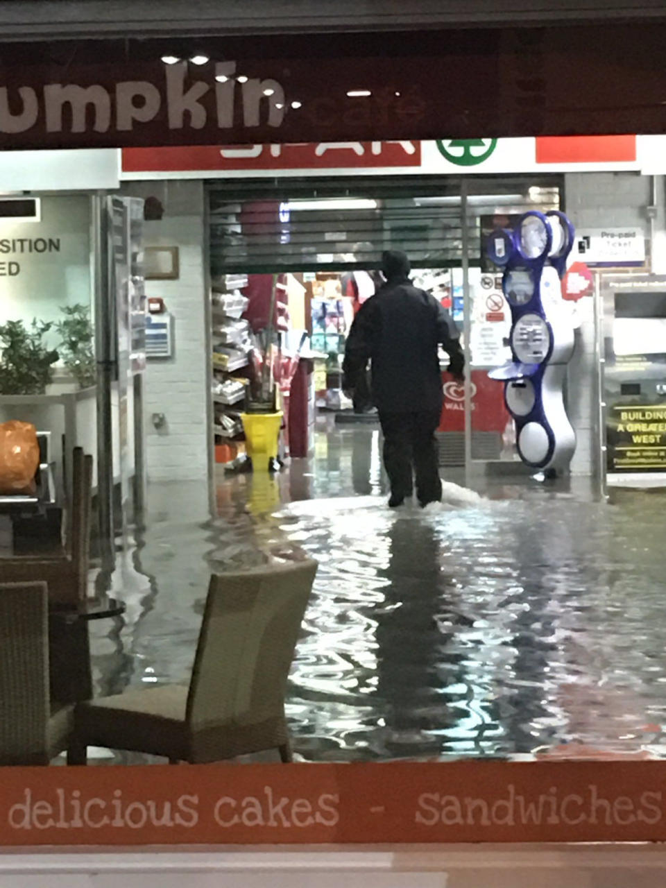 Shops inside the station were badly affected (SWNS)