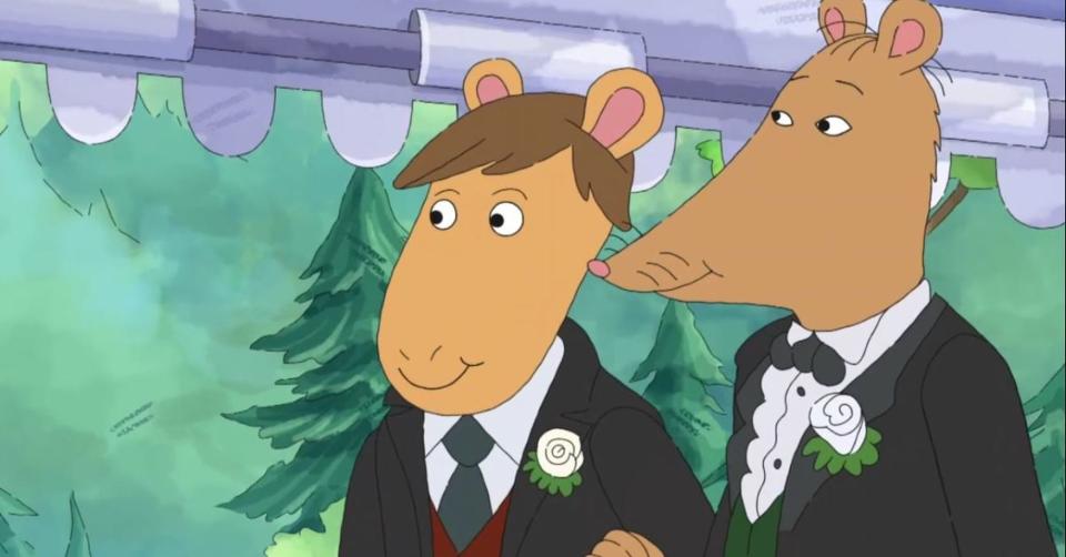 PBS show Arthur opened their 22nd season recently with a significant new storyline. Arthur’s teacher Mr Ratburn was featured marrying a “very special person”, who happened to be his male partner. For the LGBTQIA community, this was a clear win. But for some parts of America, defeat was snatched from the jaws of victory. The state of Alabama is refusing to air the episode, ostensibly on the grounds of "child protection"."Parents have trusted Alabama Public Television for more than 50 years to provide children's programs that entertain, educate and inspire," APT was quoted as telling local Alabama news site AL.com. "More importantly – although we strongly encourage parents to watch television with their children and talk about what they have learned afterwards – parents trust that their children can watch APT without their supervision. We also know that children who are younger than the 'target' audience for Arthur also watch the program."Flashback to 2005, before gay marriage was legal. Back then, Alabama blocked an episode from an Arthur spinoff show called Postcards from Buster where Arthur’s friend Buster met a child with two moms. The episode called “Sugartime” focused on the value these parents had with their families. “'Our feeling is that we basically have a trust with parents about our programming. This program doesn't fit into that,'' Alabama Public Television told AL.com in 2005, when making that decision.Alabama has been getting a bevy of headlines about their pro-life stance lately. If they’re pro-life, however, shouldn’t they then be pro-families? How can you possibly support bringing any and all children into the world, regardless of circumstance, if you’re also fundamentally opposed to the existence of one type of family?When I was growing up in Illinois, I had a close friend whose moms were gay. We didn’t really talk about it when we were kids. In small-town Illinois, her moms (who had both been previously married to opposite-sex partners and also both had children through them) referred to each other as “sisters.” My friend and I realize in hindsight that it was because of the stigma associated with gay families. Even now, years later, her kids refer to their grandmas as aunts.As kids in a different time, I don’t think either of us really noticed how important representation for families like hers was. Our crew of high school friends just saw families. We realized they are all different and beautiful in their own ways. Living in California now as a bisexual woman, I’m happy that gay parents are able to be actively open about their status. Modern-day programming is doing things for our families that we couldn’t have dreamed of when my Illinois friends and I were kids.My friend’s moms never got to marry. One of her moms died before laws ensuring equal marriage rights were in place. Looking back, I wonder what her moms would have thought if they had been able to see the loving acceptance that the newest Arthur episode has received across almost all of the country. Would they have felt more comfortable being open or would they have still continued to simply exist as “aunts” because shame and stigma is still perpetuated in some pockets of the country through censorship and veiled discussions about “protecting children”, as it is in Alabama?Gay families like my friends' moms shouldn’t have to be hushed into corners. Gay marriage has been legal in Alabama since 2015. It seems the state wants to hold firm with old, prejudicial beliefs, even to the point of ignoring laws which govern them. Over a decade after the legalization of equal marriage, you would think that a place that is so determined to insist that they are pro-life would be abundantly pro-family. Over a decade after the legalization of equal marriage, you would think that perhaps their values might have evolved to where a show advocating for gay families might be something that would be welcomed.How can Alabama possibly try to claim that they are pro-family when they repeatedly censor inclusive family programming? The state’s specific choices on what is considered a family, what is considered a life worth saving and what is best for a child are deplorable. If you’re not going to support gay families, save me the lip service that you’re pro-life. Your views are not logical, not consistent and, above all, not compassionate.