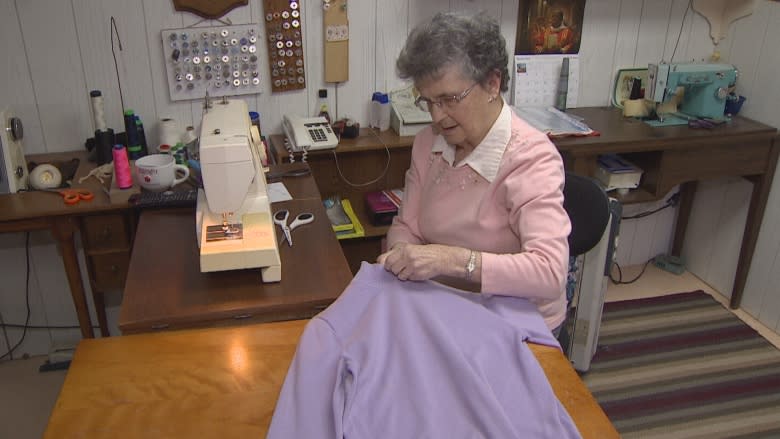 A P.E.I. woman is making the purrfect cat bed, one sweater at a time