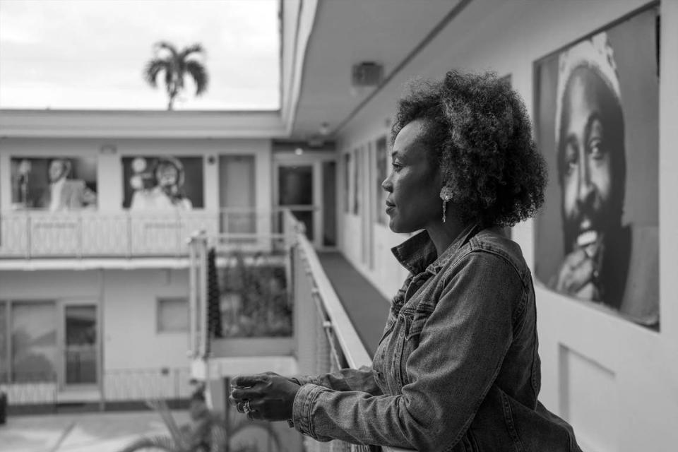 Kearstin Piper Brown ponders while touring the Historic Hampton House in Miami, Florida. The Rev. Martin Luther King Jr. and Black entertainers stayed at the Hampton House during Miami’s segregated era. Carl Juste/cjuste@miamiherald.com