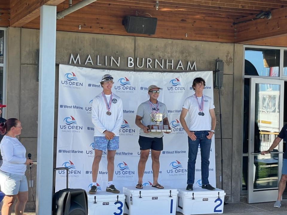 Wilmington's Benjamin Smith (left) finished third in the ILCA 7 class at June's U.S. Open Sailing Series event in San Diego. He'll be sailing for Georgetown University this fall. CONTRIBUTED PHOTO