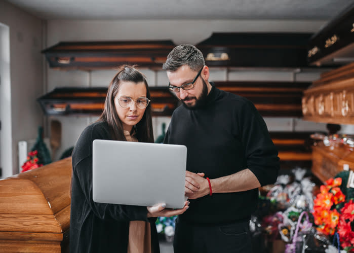 People working in a funeral home