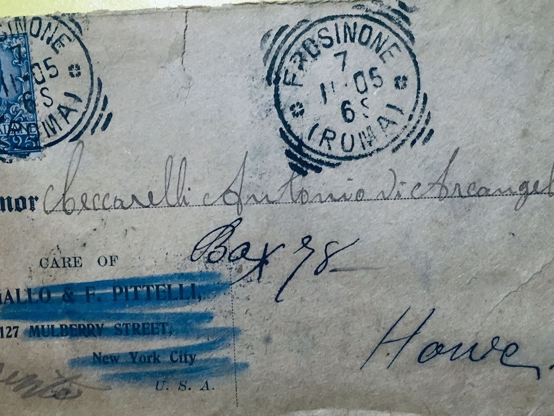 This letter, sent in 1905 to Antonio Ceccarelli in Howe, Pennsylvania, from his father in Northern Italy, never reached its destination. (Photo: Courtesy of Jess Weible)