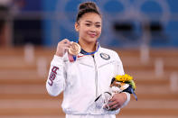 <p>Biography: 18 years old</p> <p>Event: Uneven bars (gymnastics)</p> <p>Quote: "I'm really proud of myself for staying with it, because there were so many times in my bar routine where I just could have gave up and just jumped off. But I didn't. And now I have a bronze medal."</p>