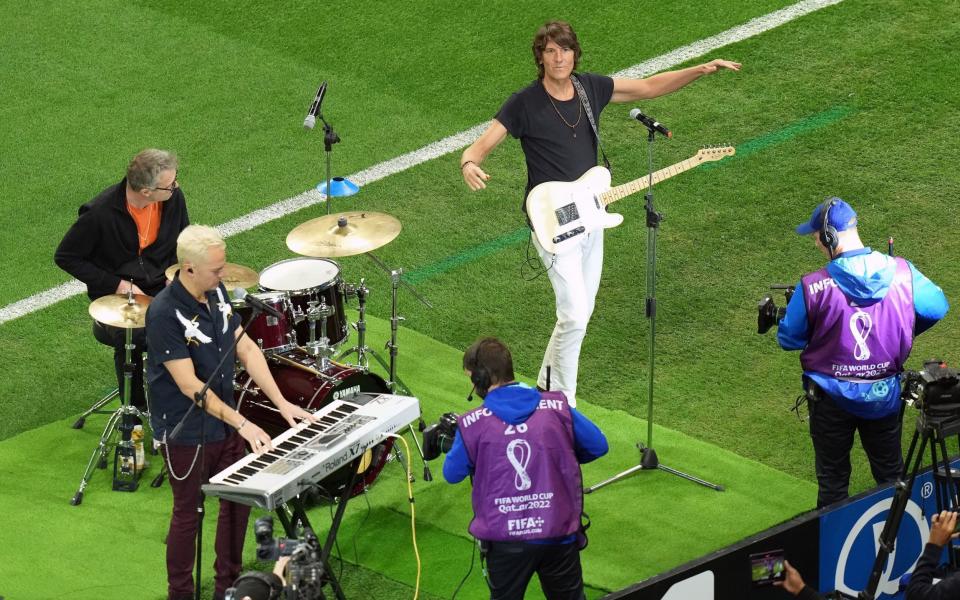 Toploader perform ahead of the FIFA World Cup Quarter-Final match at the Al Bayt Stadium - PA