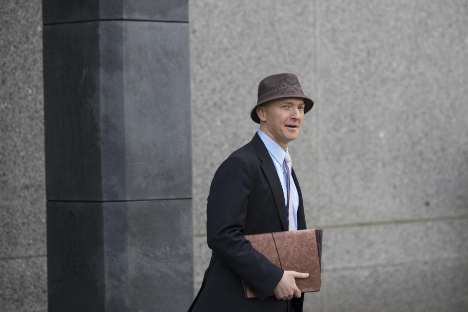 Carter Page arrives at the United States District Court Southern District of New York on April 16, 2018, in New York City. (Photo: Drew Angerer via Getty Images)