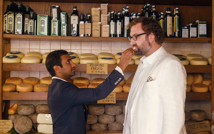 Aziz Ansari as Dev Shah and Eric Wareheim as Arnold Baumheiser in Netflix’s ‘Master of None’ (Photo: Netflix)