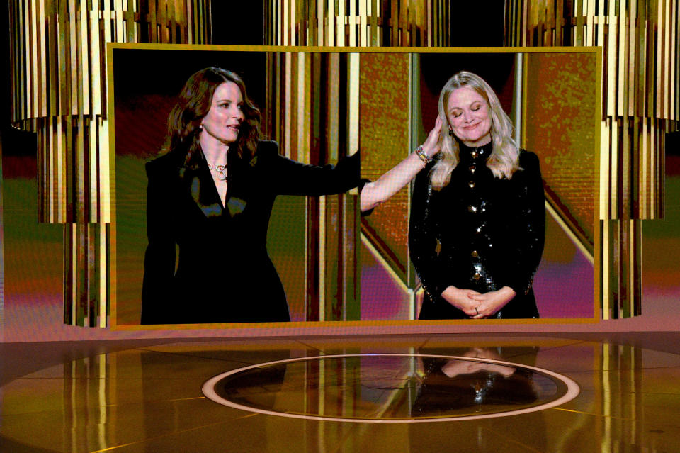 Tina Fey and Amy Poehler speak via livestream during the 78th Annual Golden Globe® Awards<span class="copyright">Getty Images for Hollywood Forei—2021 Hollywood Foreign Press Association</span>