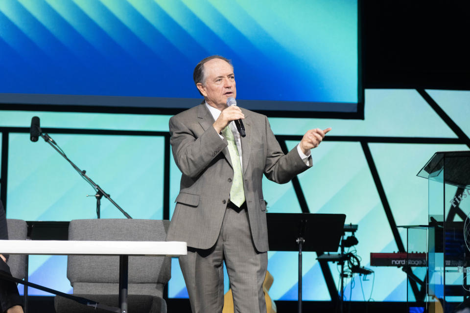 Richard Beyea, a candidate for the 87th House District, speaks at a candidate forum Feb. 1 at the First Family Church in Amarillo.