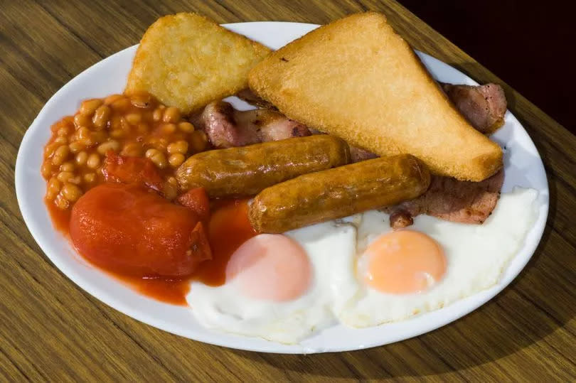 A full English breakfast - but nutrition experts have revealed which bit is the unhealthiest