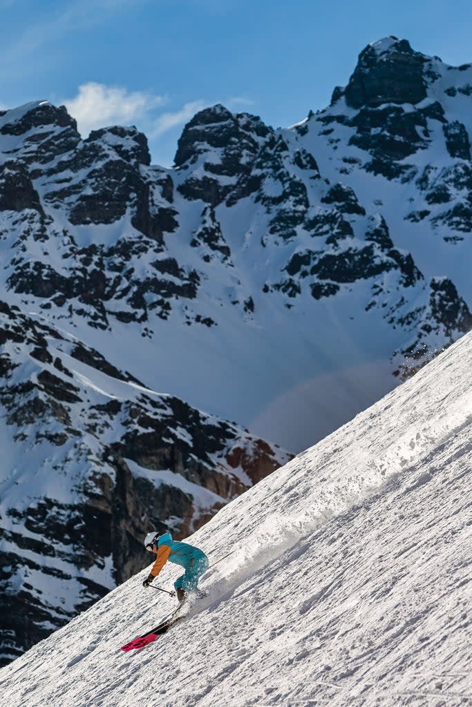 Kim Reichhelm skis Portillo, Chile