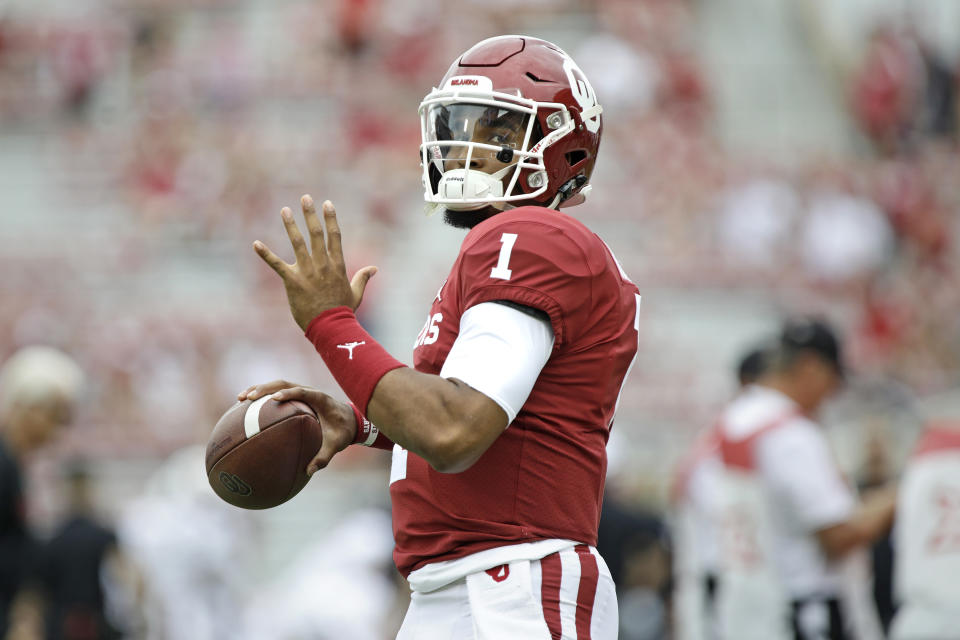 Oklahoma QB Jalen Hurts just might be the perfect New England Patriot. (Getty Images)