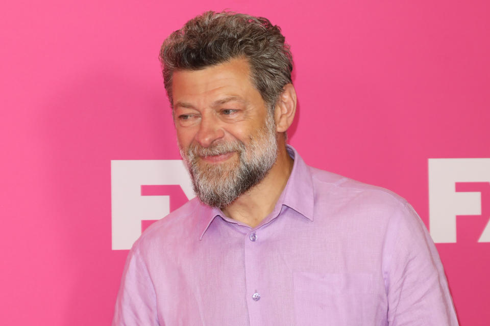 BEVERLY HILLS, CALIFORNIA - AUGUST 06:  Andy Serkis attends the FX Networks TCA's Starwalk Red Carpet at The Beverly Hilton Hotel on August 06, 2019 in Beverly Hills, California. (Photo by Paul Archuleta/FilmMagic)