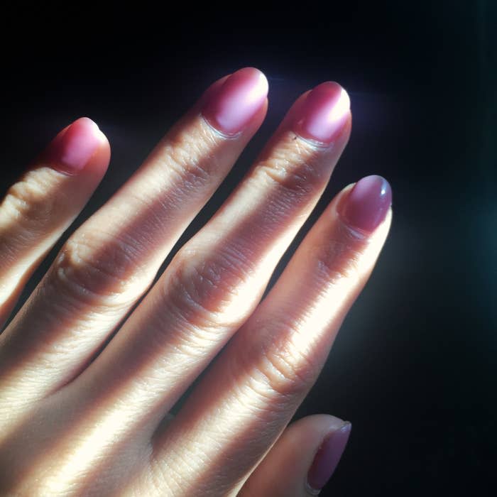 close up image of pink gel manicured nails