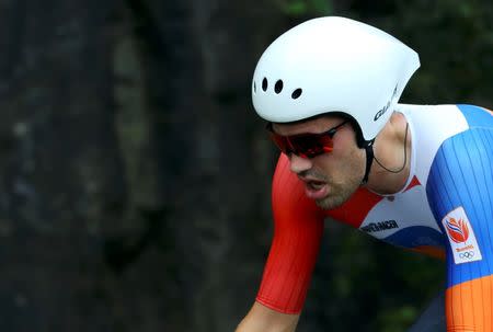 2016 Rio Olympics - Cycling Road - Final - Men's Individual Time Trial - Pontal - Rio de Janeiro, Brazil - 10/08/2016. Tom Dumoulin (NED) of Netherlands. REUTERS/Paul Hanna