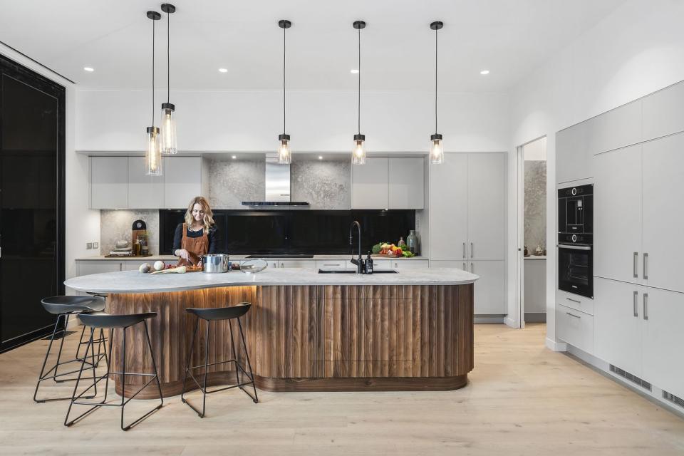 Daniel and Jade's kitchen on The Block. Photo: Domain