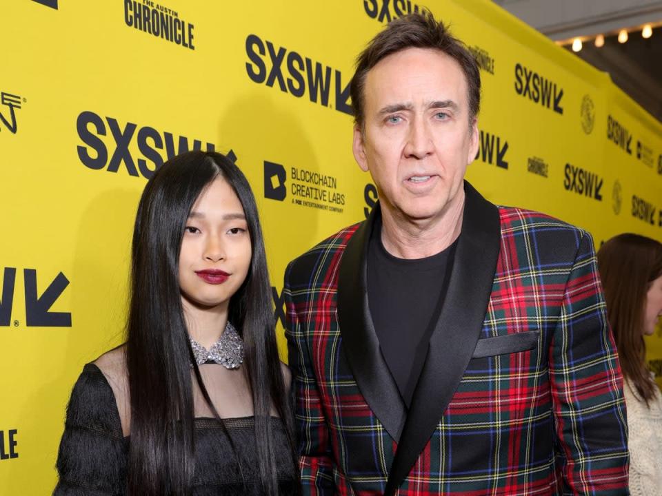 Riko Shibata and Nicolas Cage (Getty Images for SXSW)