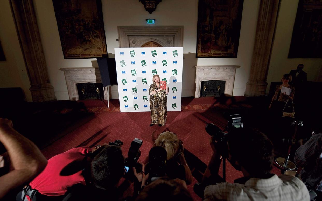 Hilary Mantel at the Guildhall in London on receiving her first Man Booker Prize in 2009 - 2009 AFP