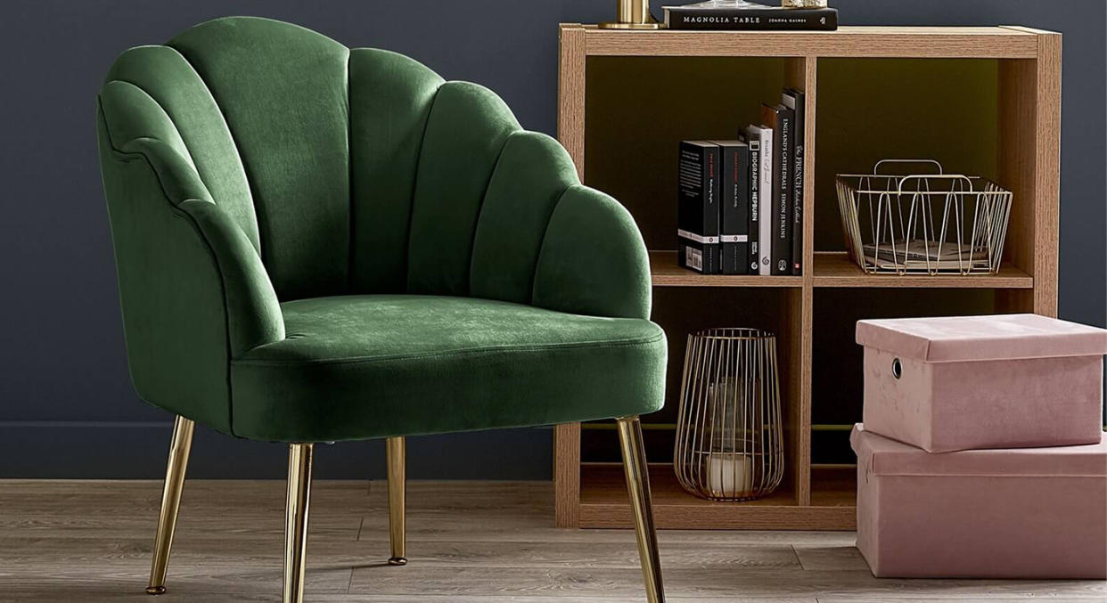 We can’t believe this chic scalloped chair is under £100. (Homebase)